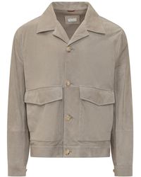 Brunello Cucinelli - Jassen ,Groen ,Leer Leren Jas - Lyst