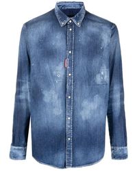 DSquared² - Zerstörtes denim-hemd für männer - Lyst