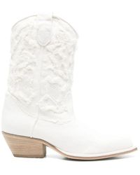 Vic Matié - Weiße Kubanische Stiefel Mit Zuglasche - Lyst