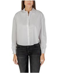 ARMANI EXCHANGE - Overhemden ,Wit ,Katoen Elegante Overhemd Met Lange Mouwen - Lyst