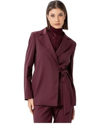 Kocca - Jassen ,Paars ,Leer Wikkel Blazer Jas - Lyst