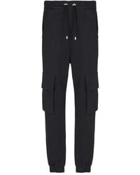 Balmain - Broeken ,Zwart ,Katoen Cargo Joggers Met Paris Print - Lyst