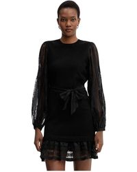 Twinset - Kanten Korte Gebreide Jurk - Lyst