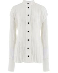 Ferragamo - Camisa de organza de seda blanca - Lyst