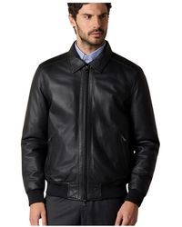Brooks Brothers - Leder Bomberjacke - Lyst