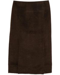 Entire studios - Rokken ,Bruin ,Wol Tailored Midi Skirt - Lyst