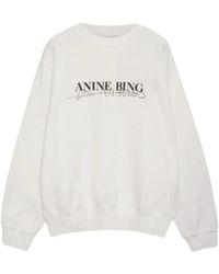 Anine Bing - Oversized doodle ivory sweatshirt - Lyst