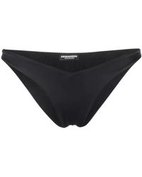 DSquared² - Zwarte Bikini Onderkant Met Logo - Lyst
