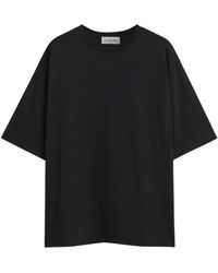 Lanvin - Schwarzes taschen t-shirt oversize baumwolle - Lyst