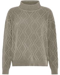 Rrd - Geprägter Chenille Rollkragenpullover Mit Diamanten - Lyst