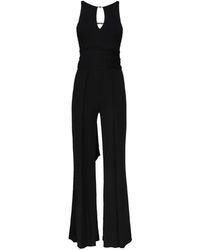 Guess - Vestido negro de tela sintética escote americano - Lyst