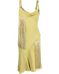 Victoria Beckham - Fringe-detail Sleeveless Dress - Lyst