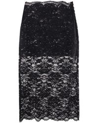 Rabanne - Rokken ,Zwart ,Floral Lace High-Waisted Rok - Lyst