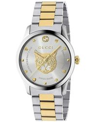 Gucci - Ya1264074 G-Timeless Tweekleurig Horloge - Lyst