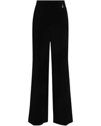 Elisabetta Franchi - Weite schwarze hose,schwarze stretchhose mit hoher taille - Lyst