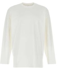 Y-3 - Tops ,Wit ,Katoen Grafische Print Katoenen Ronde Hals Top - Lyst