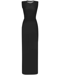 Marine Serre - Elegantes schwarzes kleid mit einzigartigem print - Lyst