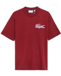 Lacoste - Made In France Classic Fit Organic Cotton Shirt Burgundy - Lyst