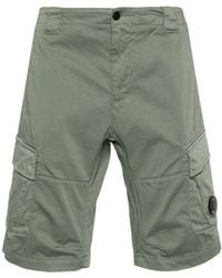 C.P. Company - Grüne cargo shorts mit lens detail,schwarze logo-shorts - Lyst