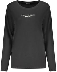 Freddy - T-Shirt Met Lange Mouwen En Logoband Op De Schouders - Lyst