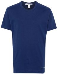 Comme des Garçons - T-shirt in cotone con stampa del logo in blu - Lyst