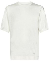 C.P. Company - Weißes Leinen Crewneck T-Shirt - Lyst