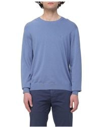Etro - Truien & Vesten ,Blauw ,Trui Met Ronde Hals - Lyst