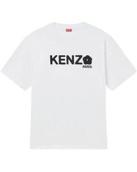 KENZO - Tops ,Wit ,Katoen Oversized T-Shirt Boke Flower 2.0 - Lyst