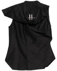 Rick Owens - Tops ,Zwart ,Draped Sleeveless Top - Lyst
