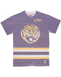 Mitchell & Ness - Tops ,Veelkleurig ,Katoen Lsu Tigers Basketball Celebration Tee - Lyst