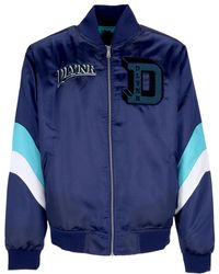 DOLLY NOIRE - Jassen ,Blauw ,Polyester Satin Bomber Jacket - Lyst