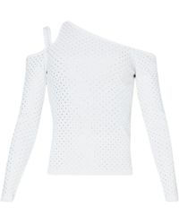 Liu Jo - Weiße sweaters mit cut out strass - Lyst