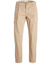 Jack & Jones - Broeken ,Bruin ,Katoen Wijde Pijp Katoenen Chino Broek - Lyst