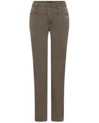 Cro - Broeken ,Bruin ,Katoen Taupe Broek Met Ritsdetails - Lyst