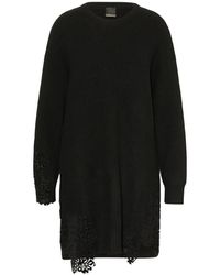 Pinko - Korte Gebreide Jurk Met Kant - Lyst