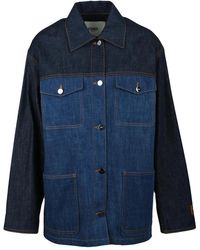 Fendi - Jassen ,Blauw ,Denim Rigid Denim Jacket - Lyst