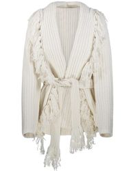 By Malene Birger - Candela Fringe Wrap Cardigan - Lyst