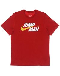 Nike - Fitness ,Rood ,Katoen Graphic T-Shirt Met Ronde Hals En Logo's - Lyst