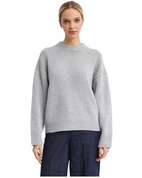 Theory - Geribbelde Trui Met Ronde Hals - Lyst