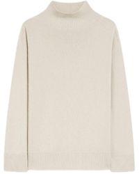 Max Mara - Jersey De Cuello Alto De Cachemira En Arena, Mujer, Talla - Lyst