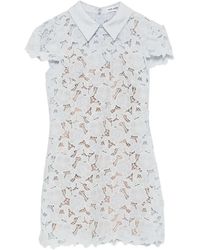 Self-Portrait - Kleedjes ,Blauw ,Peter-Pan Collar Lace Short Dress - Lyst