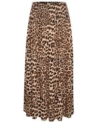 Kaffe - Luipaard Smock Rok Klassieke Stijl - Lyst