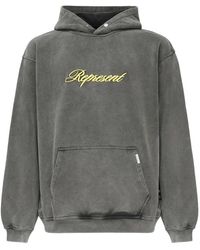 Represent - Stonewashed Katoenen Trui Met Logoprint - Lyst