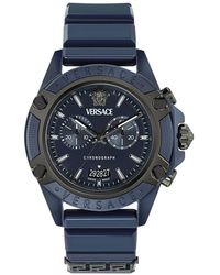Versace - Accessoires ,Blauw ,Chronograph Watch - Lyst
