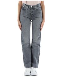 Calvin Klein - High rise straight jeans - Lyst