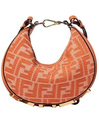 Fendi - Orangefarbene Mini Tasche Im Halbmond-Design - Lyst