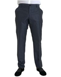 Dolce & Gabbana - Blaue woll skinny dress hose - Lyst
