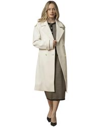 Kocca - Jassen ,Wit ,Stijlvolle Trenchcoat Met Brede Revers - Lyst