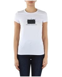 Armani Exchange - Slim fit t-shirt aus stretch-baumwolle mit logo-print - Lyst