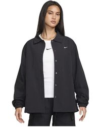 Nike - Fitness ,Zwart ,Polyester Sportswear Essential Oversized Uv Woven Coaches' Jacket - Lyst